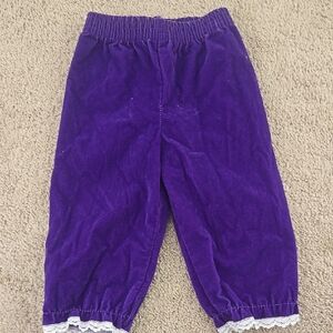 Vintage Sears Infant Purple Velvet Lace Pants Size: 12 Months